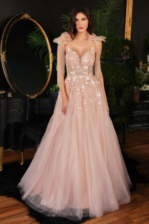 Cinderella Divine CB097 Shimmering Tulle Corset Ball Gown